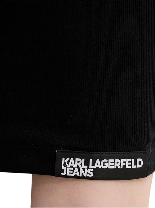 Abito donna nero in maglia fine elasticizzato Karl Lagerfeld jeans | A2W13033999
